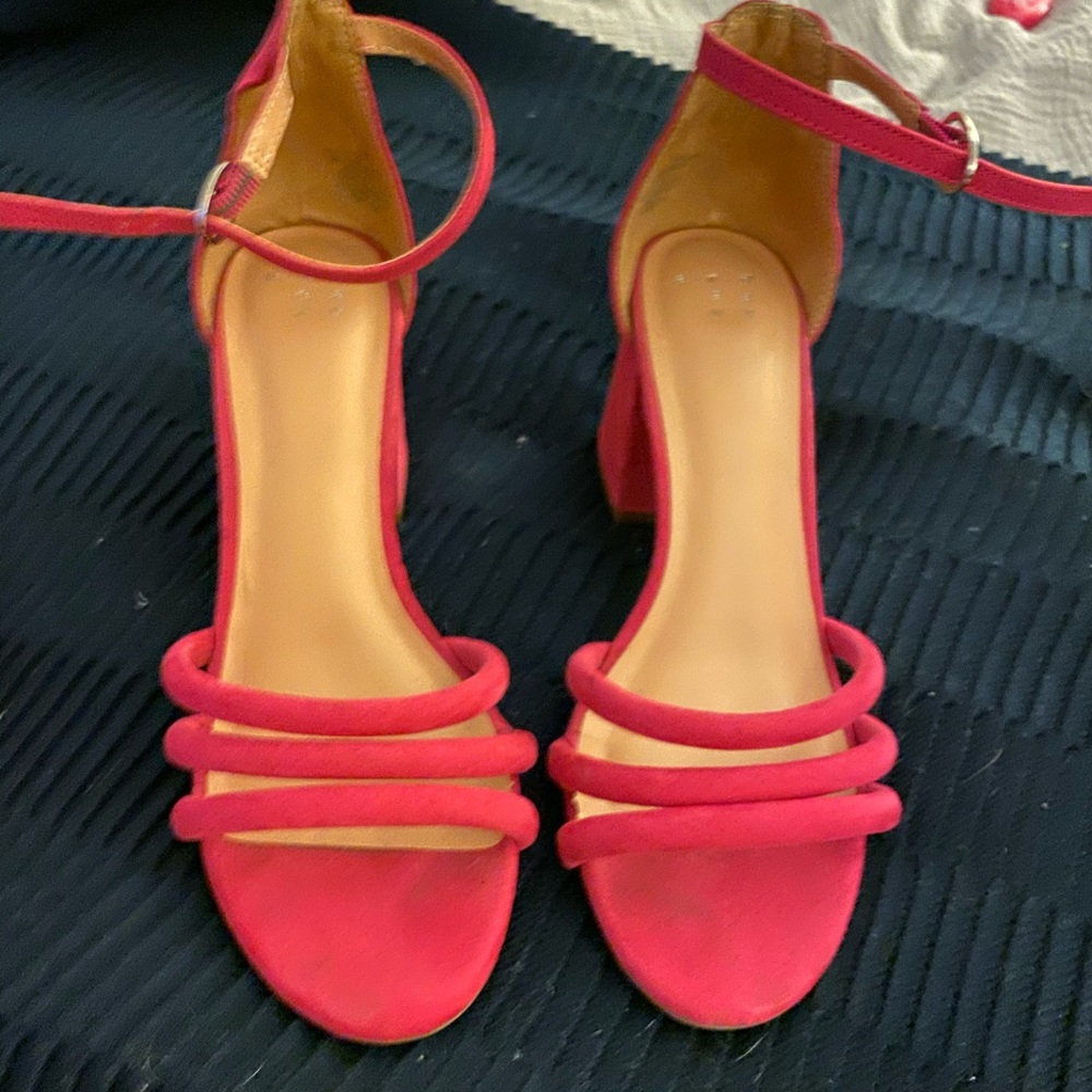 Pink heeled sandals